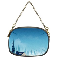 Winter Scenery Minimalist Night Landscape Chain Purse (two Sides) by Sarkoni