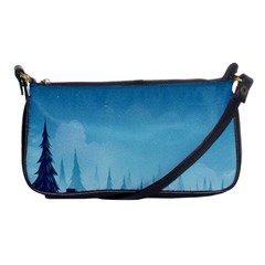 Winter Scenery Minimalist Night Landscape Shoulder Clutch Bag by Sarkoni