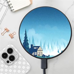 Winter Scenery Minimalist Night Landscape Wireless Fast Charger(black) by Sarkoni