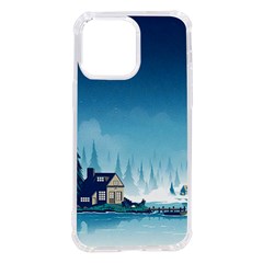 Winter Scenery Minimalist Night Landscape Iphone 14 Pro Max Tpu Uv Print Case by Sarkoni