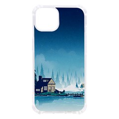 Winter Scenery Minimalist Night Landscape Iphone 13 Tpu Uv Print Case by Sarkoni