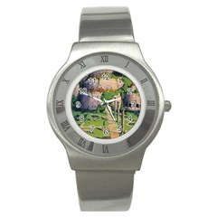 Painting Scenery Stainless Steel Watch by Sarkoni