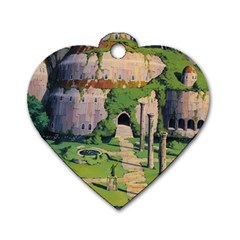 Painting Scenery Dog Tag Heart (one Side) by Sarkoni