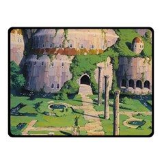 Painting Scenery Two Sides Fleece Blanket (small) by Sarkoni