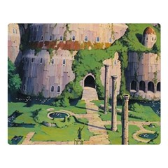 Painting Scenery Two Sides Premium Plush Fleece Blanket (large) by Sarkoni