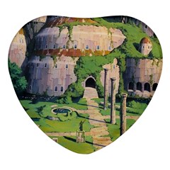 Painting Scenery Heart Glass Fridge Magnet (4 Pack) by Sarkoni