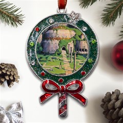 Painting Scenery Metal X mas Lollipop With Crystal Ornament by Sarkoni