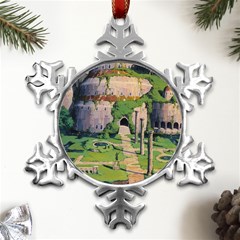 Painting Scenery Metal Small Snowflake Ornament by Sarkoni