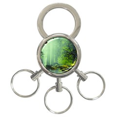 Trees Forest Artwork Nature Beautiful Landscape 3-ring Key Chain by Sarkoni