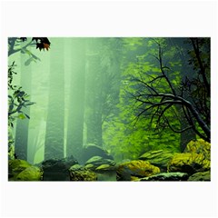 Trees Forest Artwork Nature Beautiful Landscape Large Glasses Cloth (2 Sides) by Sarkoni