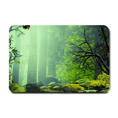 Trees Forest Artwork Nature Beautiful Landscape Small Doormat by Sarkoni