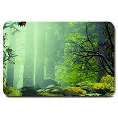 Trees Forest Artwork Nature Beautiful Landscape Large Doormat by Sarkoni