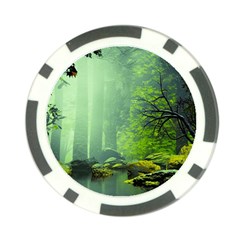 Trees Forest Artwork Nature Beautiful Landscape Poker Chip Card Guard by Sarkoni