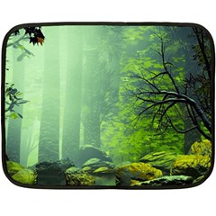 Trees Forest Artwork Nature Beautiful Landscape Two Sides Fleece Blanket (mini) by Sarkoni