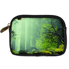 Trees Forest Artwork Nature Beautiful Landscape Digital Camera Leather Case by Sarkoni