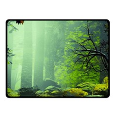 Trees Forest Artwork Nature Beautiful Landscape Fleece Blanket (small) by Sarkoni