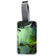 Trees Forest Artwork Nature Beautiful Landscape Luggage Tag (two Sides) by Sarkoni