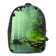 Trees Forest Artwork Nature Beautiful Landscape School Bag (xl) by Sarkoni