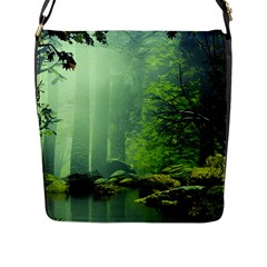 Trees Forest Artwork Nature Beautiful Landscape Flap Closure Messenger Bag (l) by Sarkoni