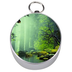 Trees Forest Artwork Nature Beautiful Landscape Silver Compasses by Sarkoni