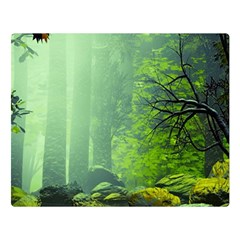 Trees Forest Artwork Nature Beautiful Landscape Two Sides Premium Plush Fleece Blanket (large) by Sarkoni