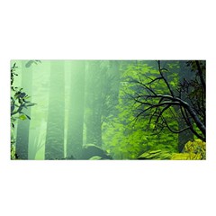 Trees Forest Artwork Nature Beautiful Landscape Satin Shawl 45  X 80  by Sarkoni