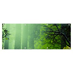 Trees Forest Artwork Nature Beautiful Landscape Banner And Sign 8  X 3  by Sarkoni