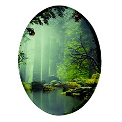 Trees Forest Artwork Nature Beautiful Landscape Oval Glass Fridge Magnet (4 Pack) by Sarkoni