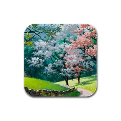 Anime Scenery Landscape Rubber Square Coaster (4 Pack) by Sarkoni