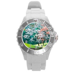 Anime Scenery Landscape Round Plastic Sport Watch (l) by Sarkoni