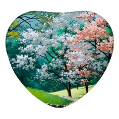 Anime Scenery Landscape Heart Glass Fridge Magnet (4 Pack) by Sarkoni