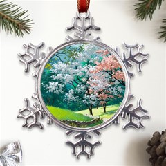 Anime Scenery Landscape Metal Large Snowflake Ornament