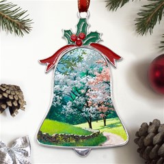 Anime Scenery Landscape Metal Holly Leaf Bell Ornament