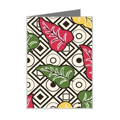 Leaves Foliage Batik Seamless Mini Greeting Card by Sarkoni