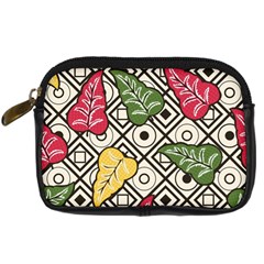 Leaves Foliage Batik Seamless Digital Camera Leather Case by Sarkoni