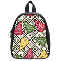 Leaves Foliage Batik Seamless School Bag (small) by Sarkoni