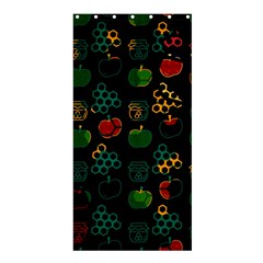 Apples Honey Honeycombs Pattern Shower Curtain 36  X 72  (stall)  by Sarkoni