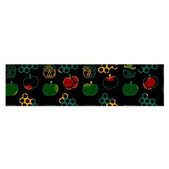 Apples Honey Honeycombs Pattern Oblong Satin Scarf (16  x 60 )