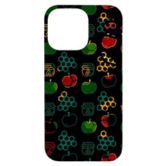 Apples Honey Honeycombs Pattern Iphone 14 Pro Max Black Uv Print Case by Sarkoni