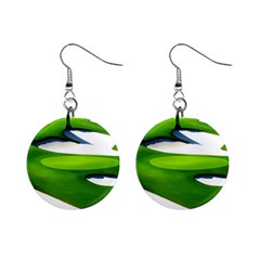 Golf Course Par Green Mini Button Earrings by Sarkoni