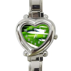 Golf Course Par Green Heart Italian Charm Watch by Sarkoni