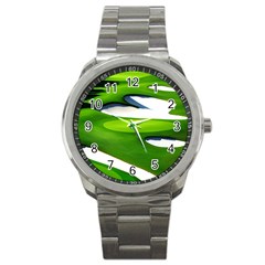 Golf Course Par Green Sport Metal Watch by Sarkoni