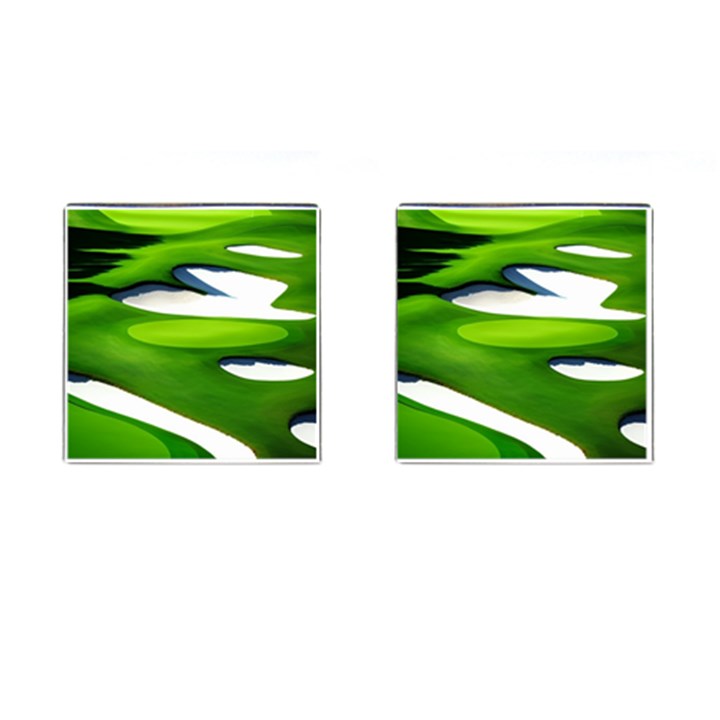 Golf Course Par Green Cufflinks (Square)