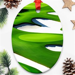 Golf Course Par Green Oval Ornament (two Sides) by Sarkoni