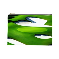 Golf Course Par Green Cosmetic Bag (large) by Sarkoni