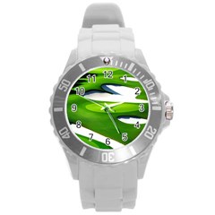 Golf Course Par Green Round Plastic Sport Watch (l) by Sarkoni