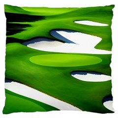 Golf Course Par Green Large Premium Plush Fleece Cushion Case (one Side) by Sarkoni