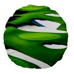 Golf Course Par Green Large 18  Premium Flano Round Cushions by Sarkoni