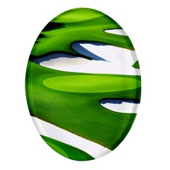 Golf Course Par Green Oval Glass Fridge Magnet (4 Pack)