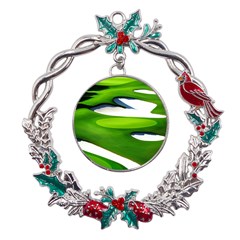 Golf Course Par Green Metal X mas Wreath Holly Leaf Ornament